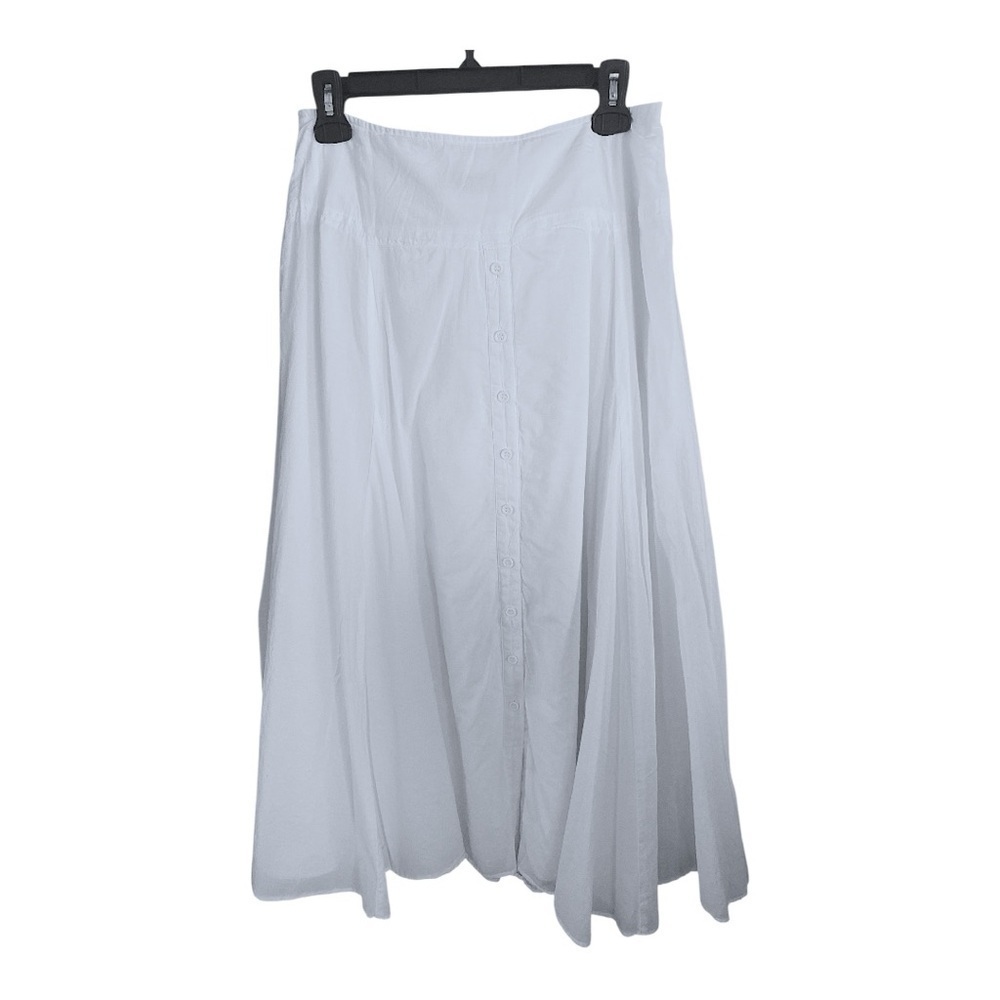 I.N.C. Flowing Bohemian White Linen Midi Skirt Button-Down - Picture 9 of 10